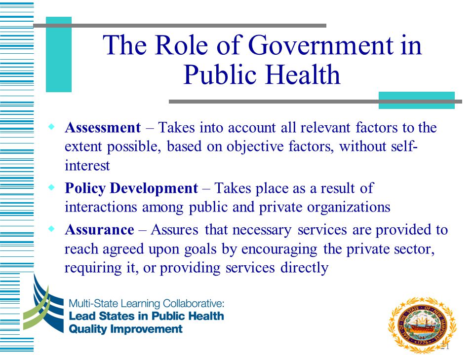 Government roles in healthcare